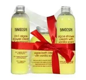 BingoSpa Algi Wanilia zestaw żel pod prysznic 300 ml + płyn do kąpieli 500 ml + 2w1 szampon i żel 300 ml