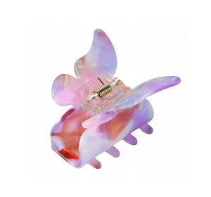 eCarla ozdobna spinka do włosów w kształcie motyla Różowa SP340R