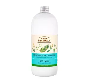 Green Pharmacy płyn do kąpieli Oliwka i Mleko Ryżowe 1000 ml