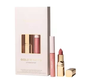 Inglot Gold 'N' Gifts zestaw do makijażu ust pomadka 4g + błyszczyk 6,5ml