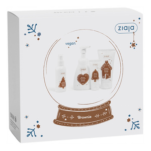 Ziaja Brownie zestaw prezentowy do pielęgnacji ciała żel pod prysznic 160 ml + pianka 250 ml + mgiełka 100 ml + krem do rąk 50 ml