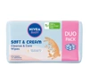 NIVEA BABY Soft&Cream chusteczki nawilżane biodegradowalne duo pack 2 x 57 sztuk