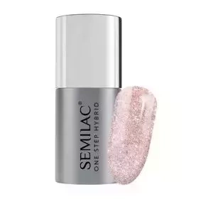 SEMILAC ONE STEP HYBRID LAKIER HYBRYDOWY UV S245 GLITTER PINK BEIGE 5ML