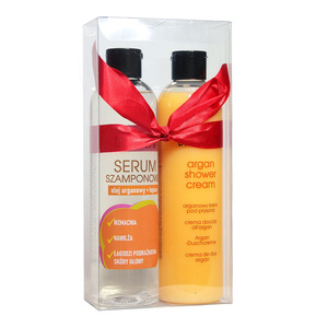 BINGOSPA Arganowy Szał zestaw serum szamponowe 300 ml + krem pod prysznic 300 ml