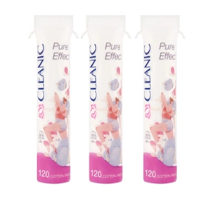 Cleanic płatki kosmetyczne okrągłe 3 x 120 sztuk