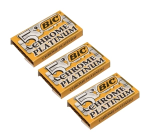 Bic Chrome Platinum zestaw żyletki do maszynki do golenia dla mężczyzn 3 x 5 sztuk