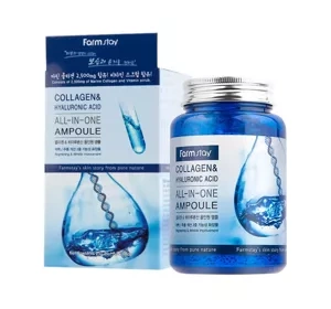 Farmstay Collagen&Hyaluronic Acid serum ampułka do twarzy z kwasem hialuronowym i kolagenem 250 ml