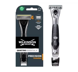 Wilkinson Sword Quattro Essential 4 maszynka do golenia dla mężczyzn z trymerem rączka + 1 wkład
