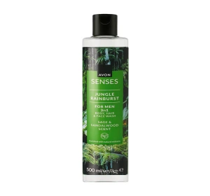 Avon Senses for Men żel do mycia twarzy ciała i włosów dla mężczyzn 3w1 Jungle Rainburst 500 ml