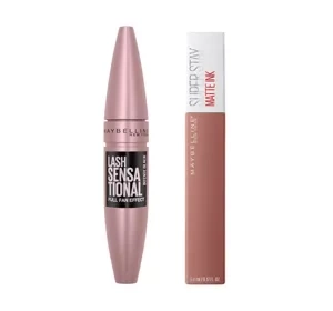 Maybelline Lash Sensational tusz do rzęs 9,5 ml + matowa pomadka Matte Ink 5 ml