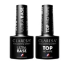 Claresa zestaw do manicure hybrydowego baza Ultra Base + top No Wipe 2 x 5 g