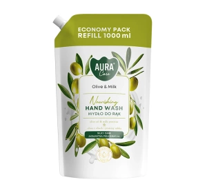 Aura Care kremowe mydło do rąk Nourishing Olive & Milk refill 1000 ml