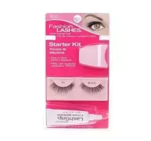 Ardell Fashion Lashes zestaw sztuczne rzęsy na pasku 105 Black + klej + aplikator