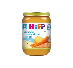 HIPP Bio obiadek w słoiczku Marchewka z ziemniaczkami i łososiem po 5 miesiącu 180 g