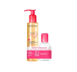 Bioderma Sensibio zestaw kosmetyków do oczyszczania cery wrażliwej płyn micelarny 100 ml + olejek 150 ml