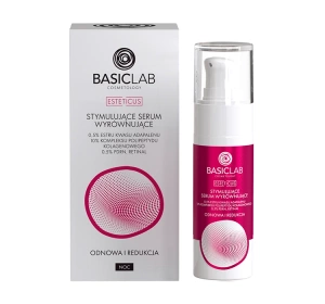 BasicLab Esteticus stymulujące serum wyrównujące na noc 0,5% estru kwasu adapalenu Odnowa i Redukcja 30 ml