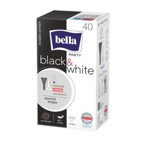 Bella Panty Black & White Special Shape ultra cienkie wkładki higieniczne do bielizny typu string 40 sztuk