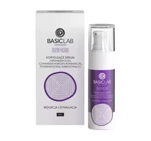BasicLab Esteticus korygujące serum do twarzy na noc z retinalem 0,15% 30 ml