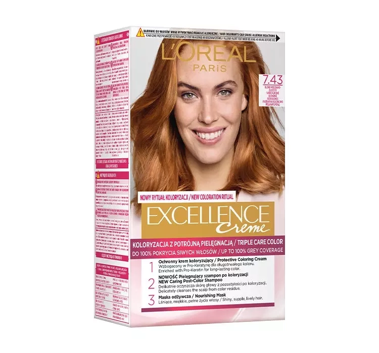 LOREAL EXCELLENCE CREME 7.43 BLOND MIEDZIANO-ZŁOTY