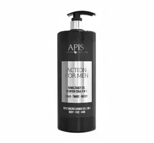 Apis Action For Men nawilżający żel do mycia ciała 3w1 1000 ml