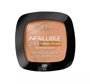 LOREAL INFAILLIBLE 24H FRESH WEAR MATOWY BRONZER 250 LIGHT CLAIR 9G