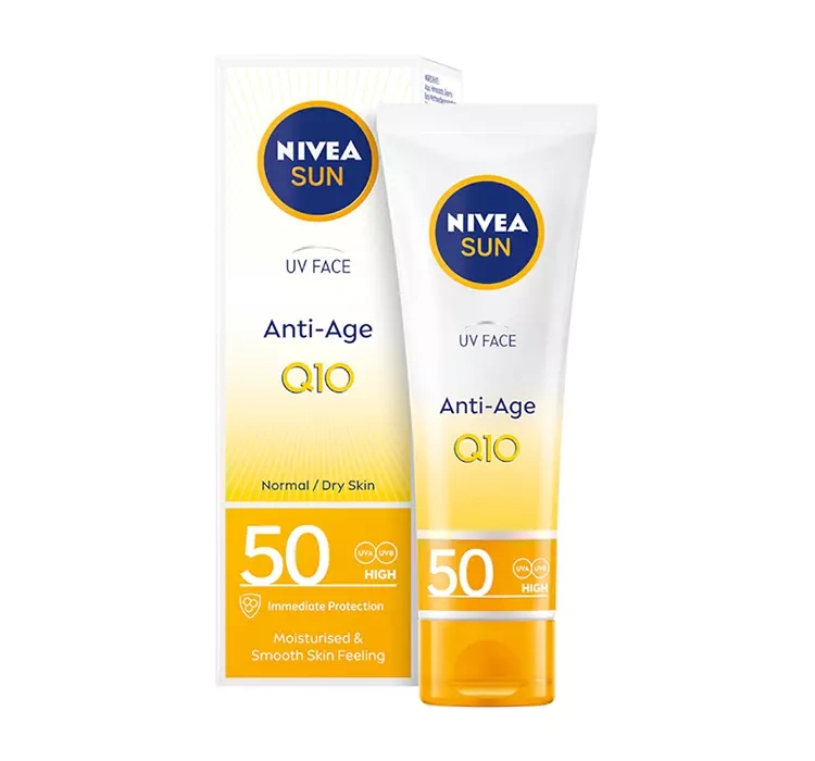 nivea sun uv face q10 antiage sun cream przeciwzmarszczkowy krem z ochroną spf 50 50ml ezebra.pl