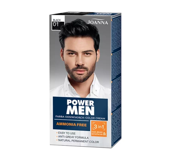 JOANNA POWER MEN COLOR CREAM FARBA DO WŁOSÓW DLA MĘŻCZYZN CZARNA
