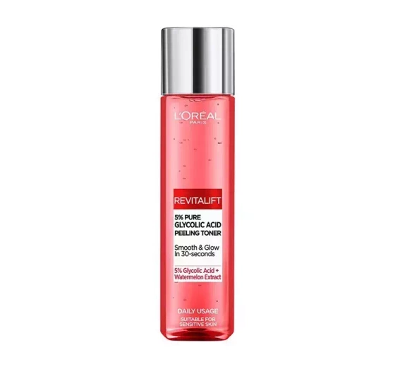 LOREAL REVITALIFT ZŁUSZCZAJĄCY TONIK DO TWARZY Z KWASEM GLIKOLOWYM 180ML