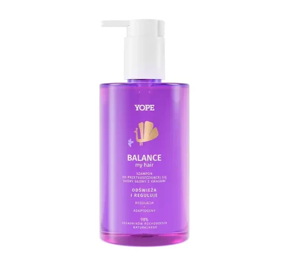 YOPE BOUNCE MY HAIR BALANCE SZAMPON DO PRZETŁUSZCZAJĄCEJ SIĘ SKÓRY GŁOWY Z KWASAMI 300ML